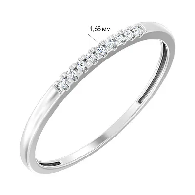 Золотое кольцо в белом цвете металла с бриллиантами (арт. К011125б)