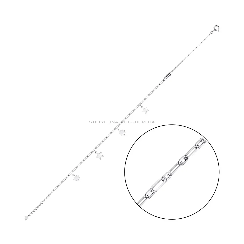 Браслет зі срібла на ногу (арт. 7509/4145н) - цена