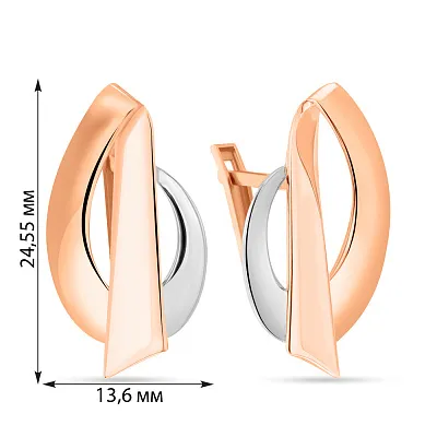 Серьги из красного золота с родированием  (арт. 108970р)