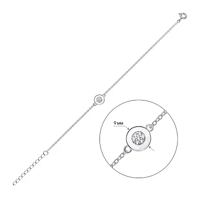 Срібний браслет з фіанітами (арт. 7509/1870)