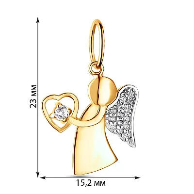 Золотая подвеска «Ангел» с фианитами (арт. 423659ж)