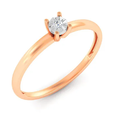 Золотое кольцо с бриллиантом (арт. К011743)