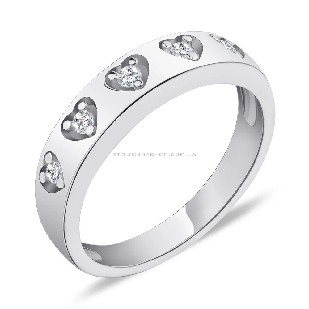 Кольцо серебряное с сердечками (арт. 7501/5162)