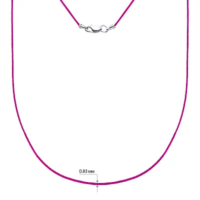 Шнурок шелковый с серебряным замком (арт. 7307/ш04/1,0ф)