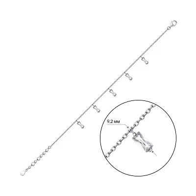 Срібний браслет з підвісками (арт. 7509/3754)