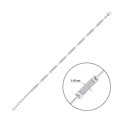 Браслет срібний з білими фіанітами (арт. 7509/2476)