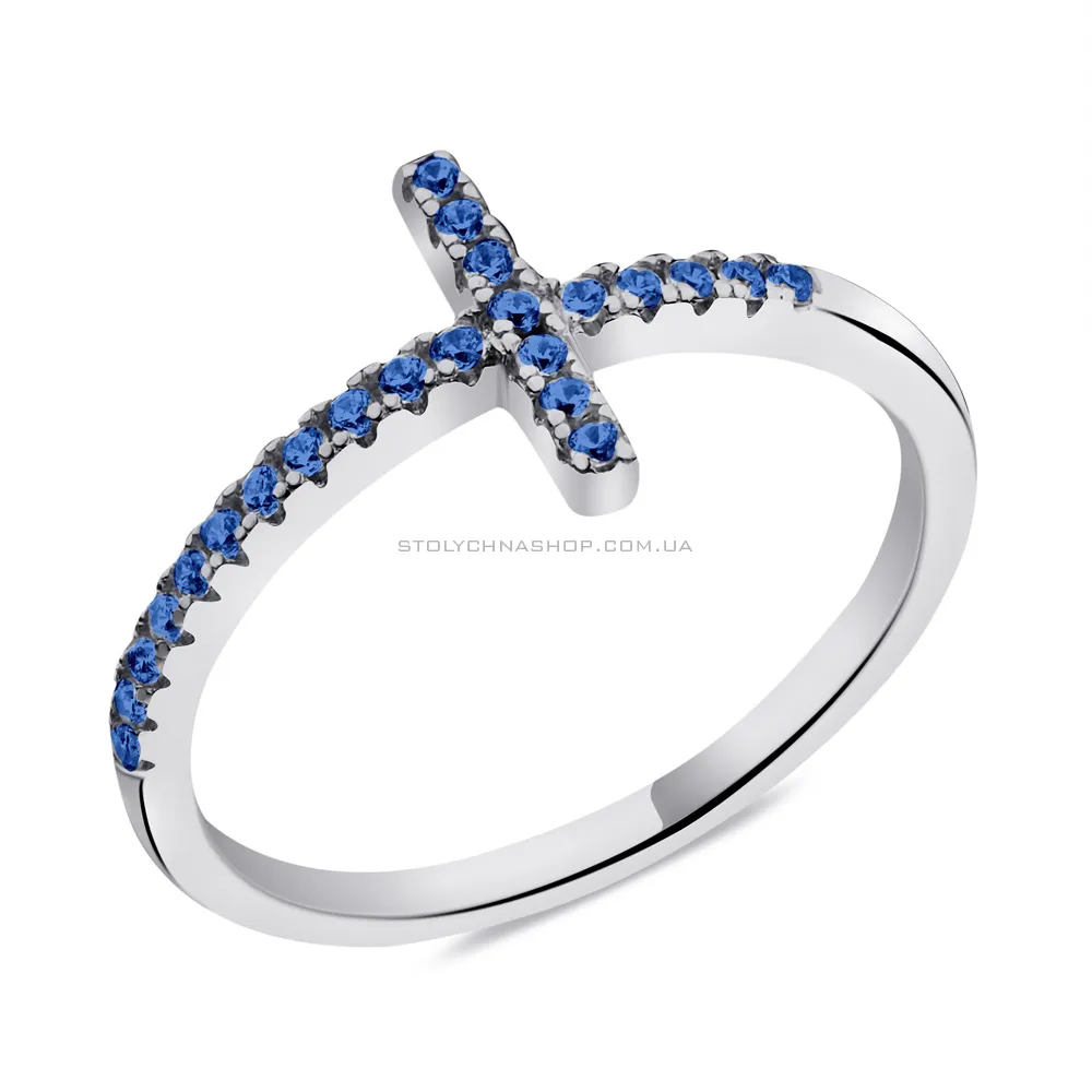 Серебряное кольцо с синими альпинитами (арт. 7501/2160ас) - цена