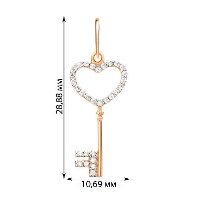 Підвіска золота «Ключик» з фіанітами (арт. 440438)