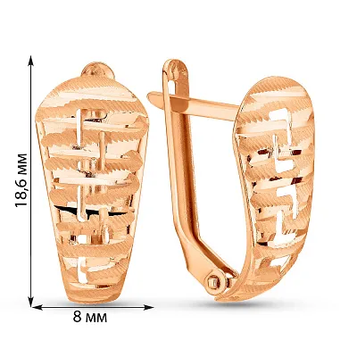 Сережки Олімпія з червоного золота (арт. 109647)