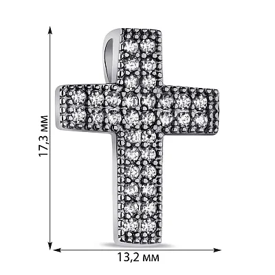 Срібний хрестик з фіанітами (арт. 7503/3940)