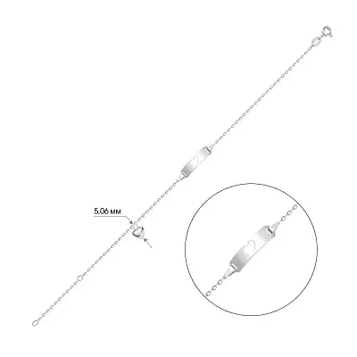 Срібний браслет «Сердечко» (арт. 7509/2339)