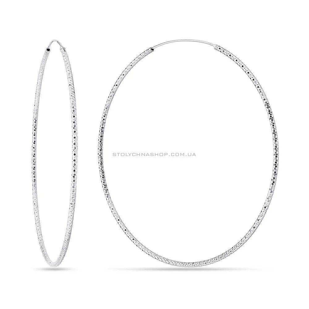 Великі сережки-конго зі срібла (арт. 7502/4368/80) - цена