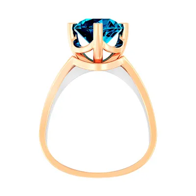 Золотое кольцо с топазом Blue Ocean  (арт. 140750Пл)