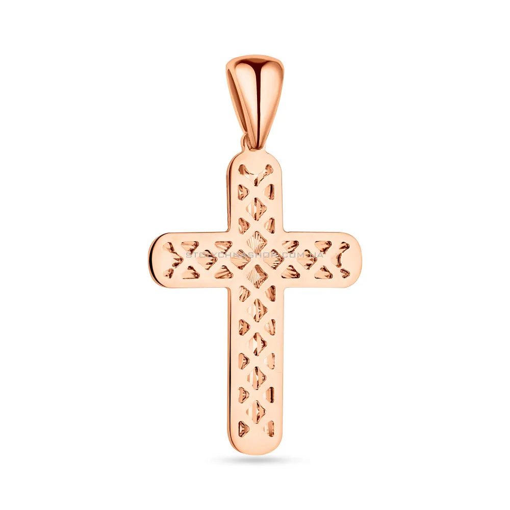 Крестик из красного золота с алмазной гранью  (арт. 424567/20)