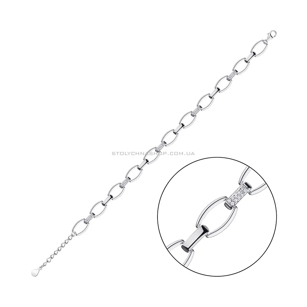 Срібний браслет з фіанітами  (арт. 7509/4166) - цена