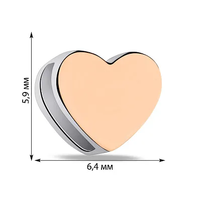 Серебряный подвес Сердце с золотой накладкой (арт. 7203/532-пю)