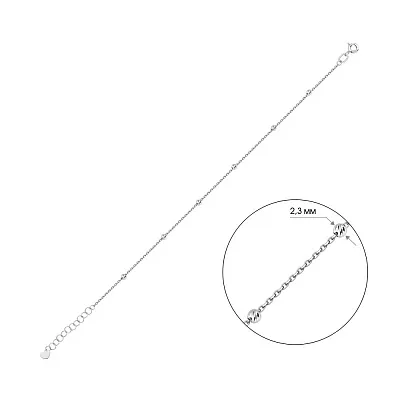 Браслет з білого золота з кульками (арт. 340064б)