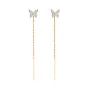 Золоті сережки-протяжки Метелики з фіанітами (арт. 110040)