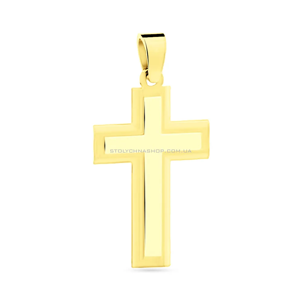 Крестик без распятия из желтого золота (арт. 440410жм)