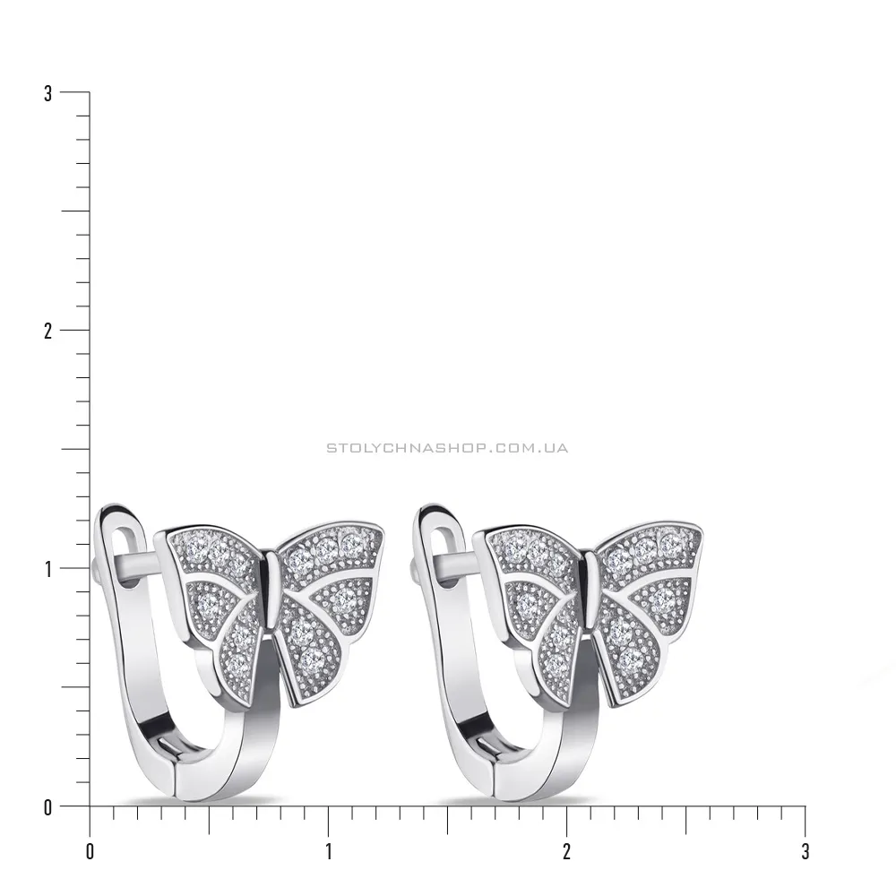 Сережки зі срібла «Метелики» з фіанітами (арт. 7502/4146)