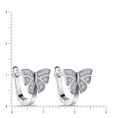 Сережки из серебра «Бабочки» с фианитами (арт. 7502/4146)