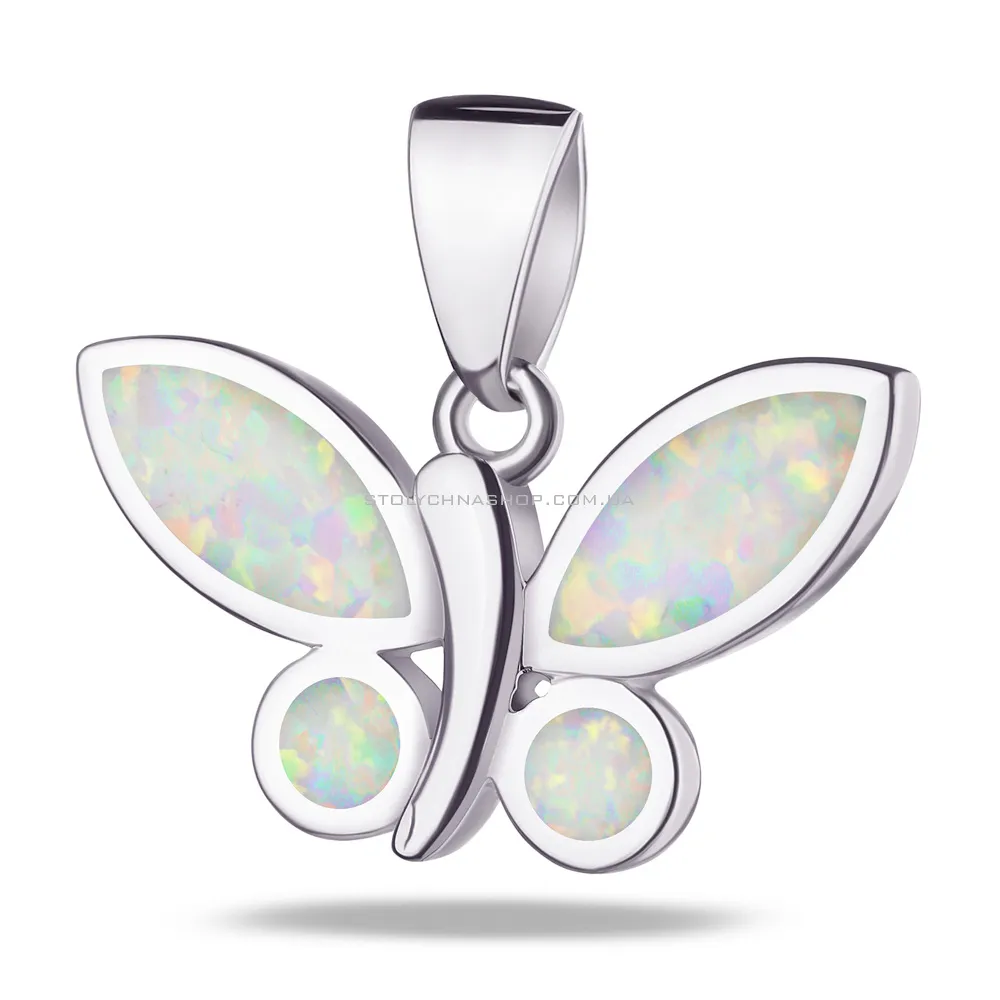 Срібна підвіска «Метелик» з опалом (арт. 7503/2855Поб)