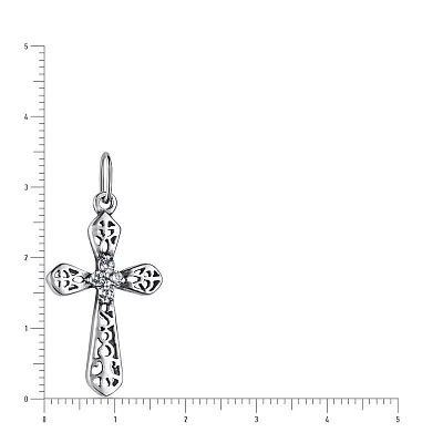 Серебряная подвеска-крестик с фианитами (арт. 7903/38-156-ч)