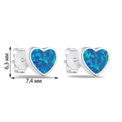 Сережки пусети зі срібла з опалом (арт. 7518/5009Пос)