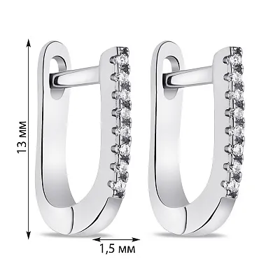 Срібні сережки з фіанітами (арт. 7502/9118)
