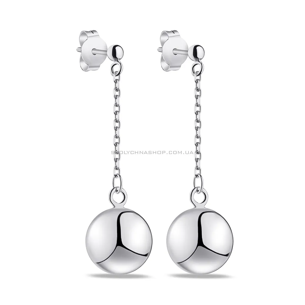 Срібні сережки-пусети з підвіскою (арт. 7518/6624) - цена
