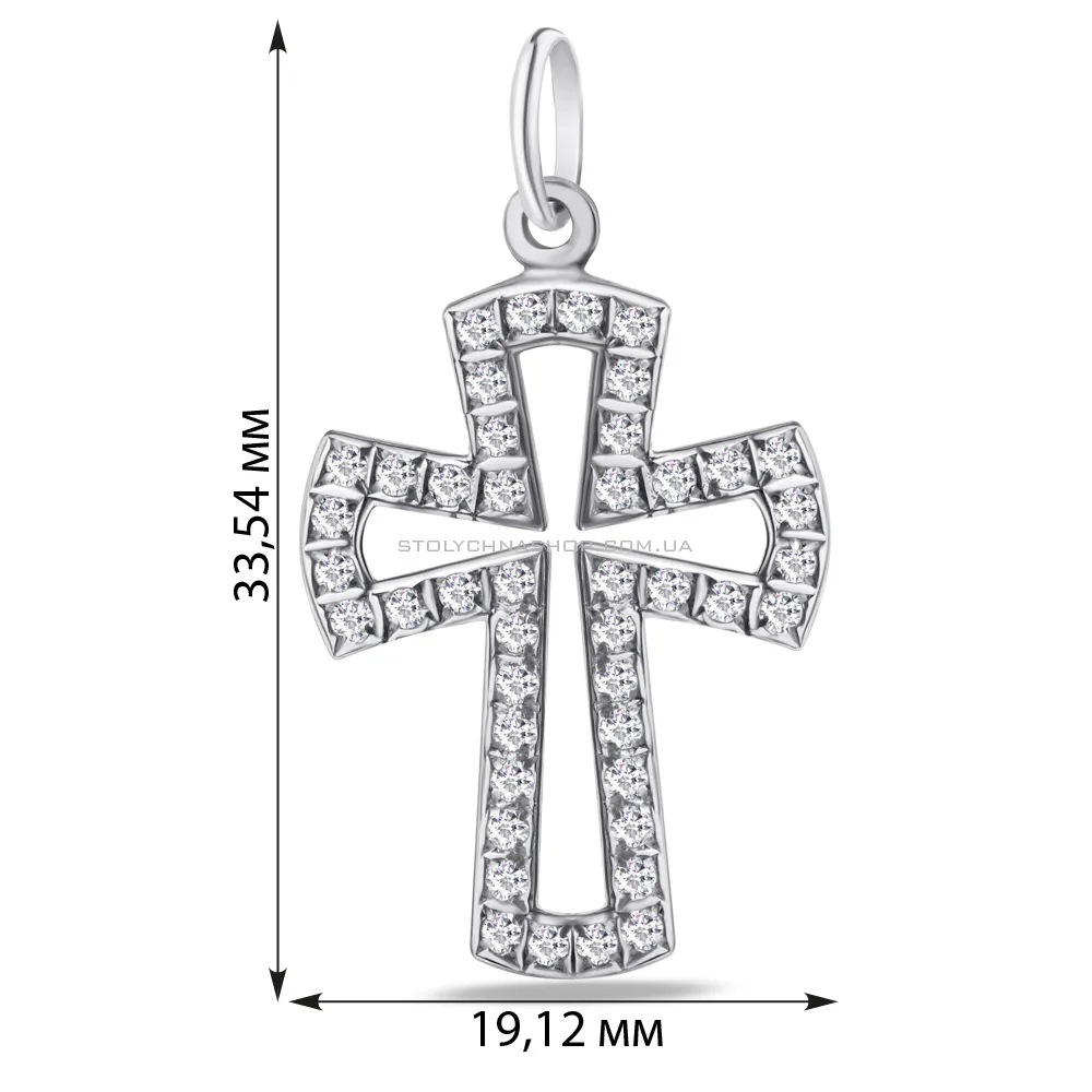 Срібна підвіска-хрестик з фіанітами (арт. 7903/3110037)