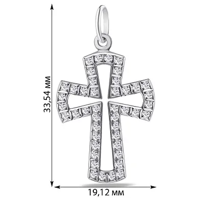 Срібна підвіска-хрестик з фіанітами (арт. 7903/3110037)