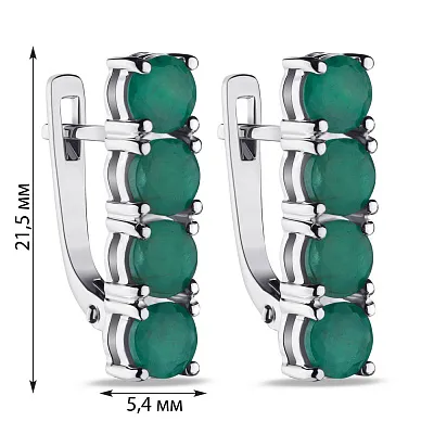 Срібні сережки зі смарагдом (арт. 7002/4026Изм)