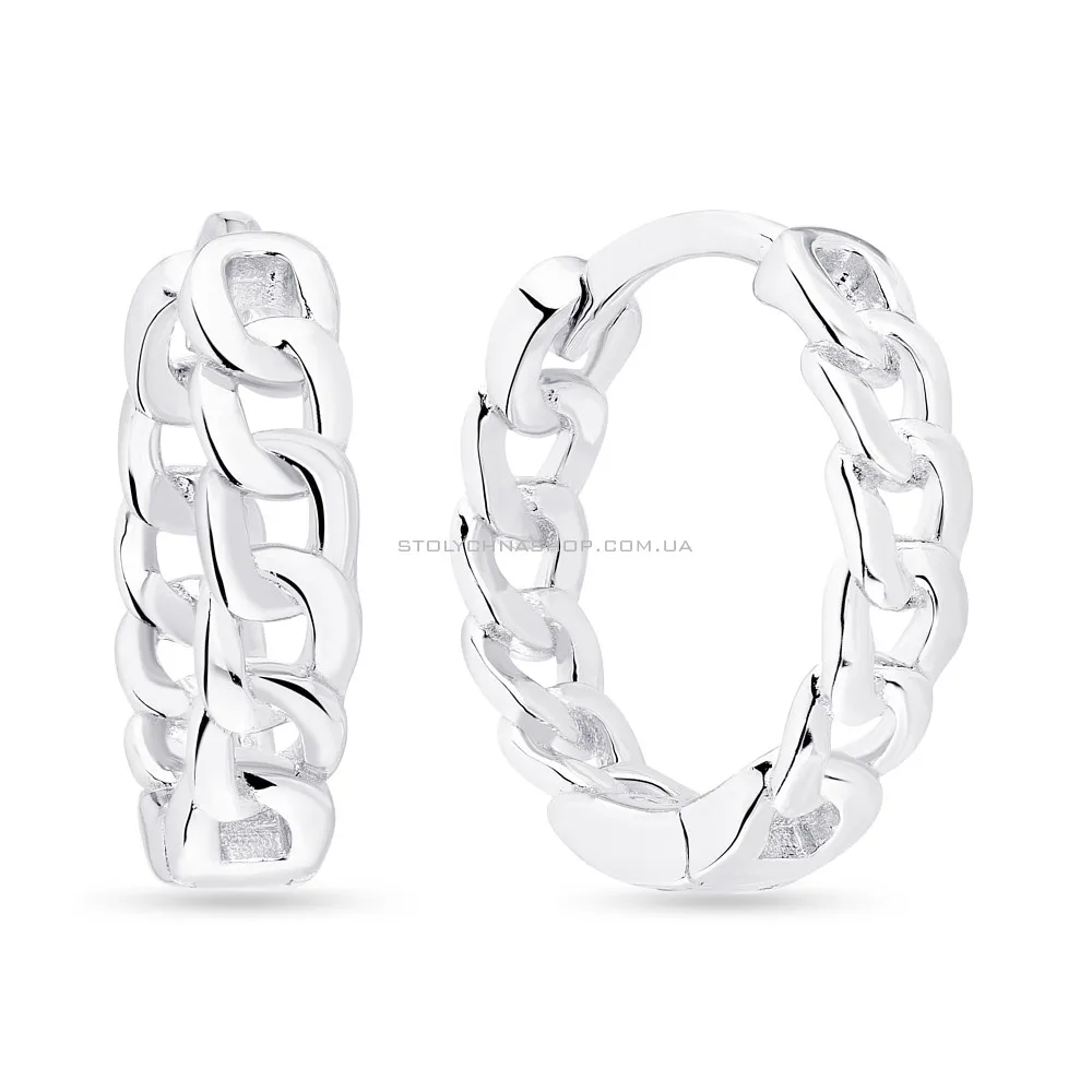 Серьги-кольца "Цепочки" из серебра с родированием Trendy Style  (арт. 7502/4599/15) - цена