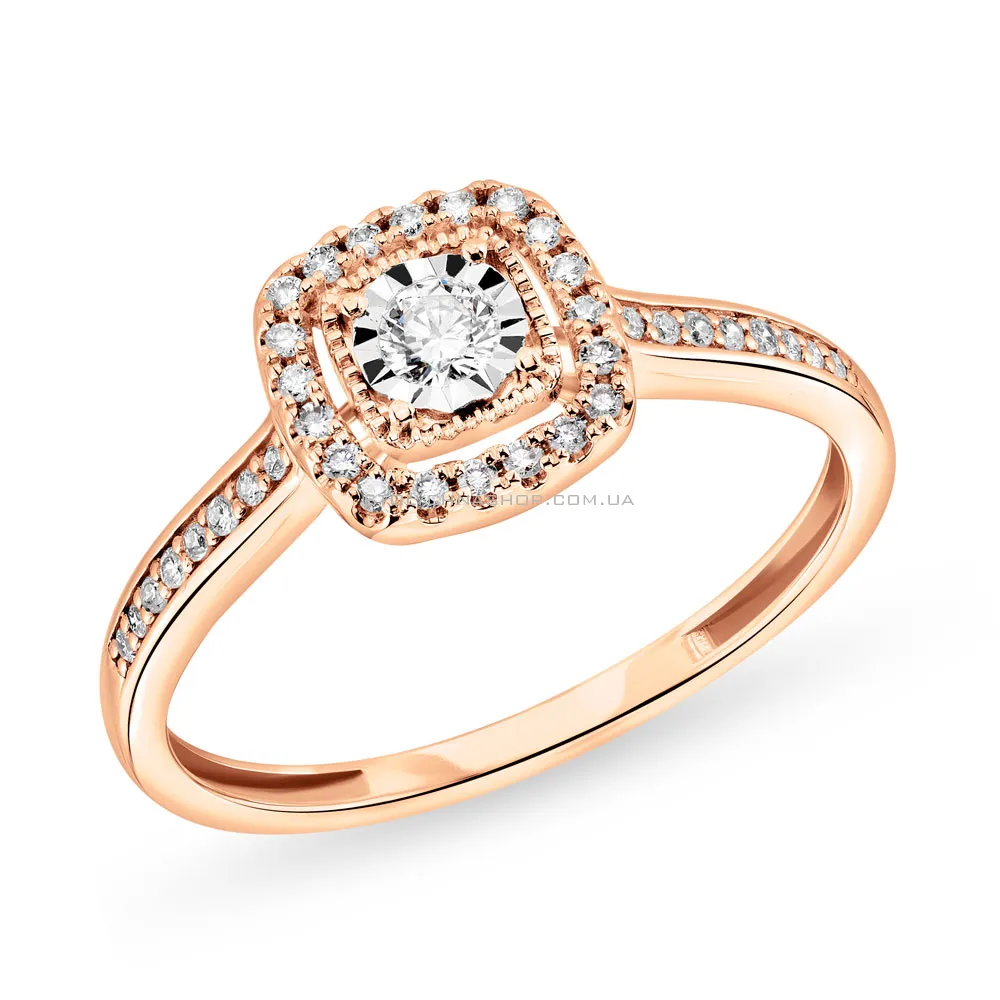 Золотое кольцо с бриллиантами (арт. К011234015) - цена