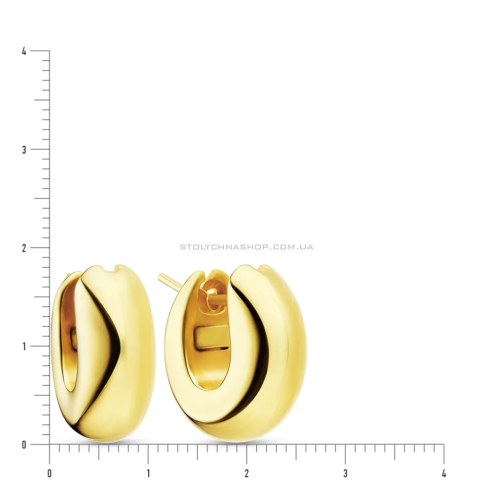 Сережки-кільця Francelli з жовтого золота  (арт. 104872/20ж) - 2 - цена