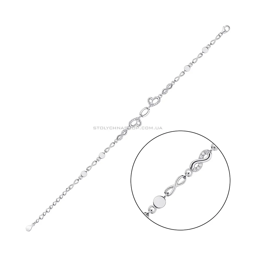 Срібний браслет з фіанітами  (арт. 7509/4032) - цена