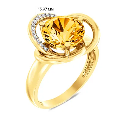 Золотое кольцо с цитрином (арт. 140697Пжц)