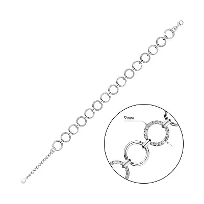Серебряный браслет с фианитами  (арт. 7509/4172)