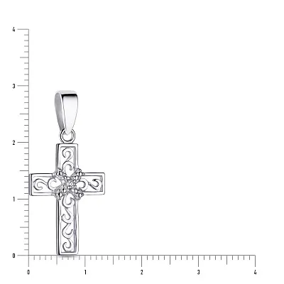 Серебряная подвеска-крестик с фианитом (арт. 7503/2407)