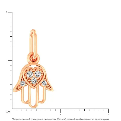 Подвес &quot;Хамса&quot; из красного золота (арт. 440708)
