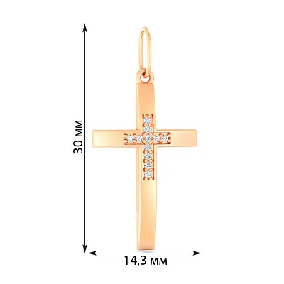 Золотий хрестик з фіанітами (арт. 440925)