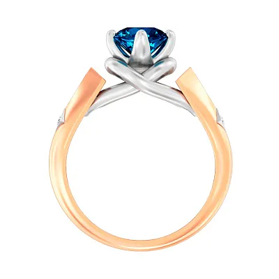 Золотое кольцо с топазом и фианитами Blue Ocean (арт. 140748Пл)