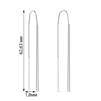 Сережки протяжки з білого золота (арт. 108269б)