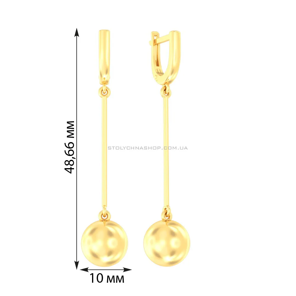 Золоті сережки з підвісками (арт. 110520ж) - 2 - цена