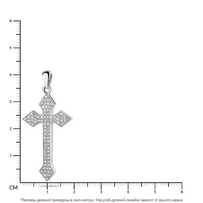 Серебряный крестик с россыпью фианитов (арт. 0503461)