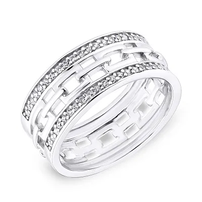 Серебряное кольцо с фианитами Trendy Style (арт. 7501/4318)