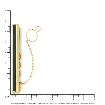 Затискач для краватки з жовтого золота з емаллю (арт. 200082жеч)