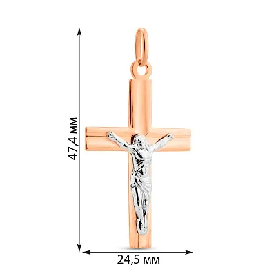 Золотий натільний хрестик з розп'яттям  (арт. 500377)