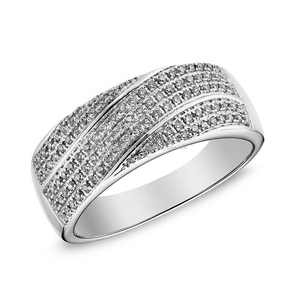 Золотое кольцо с бриллиантами (арт. К341180020б) - цена